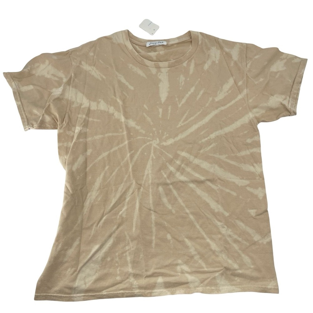 Emory Park Women's T-Shirt Tie Dye Tan Cotton Blend Medium